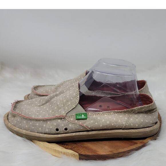Sanuk Women's Tan/Orange Athletic Walking Comfort Loafers 9 - Picture 1 of 9